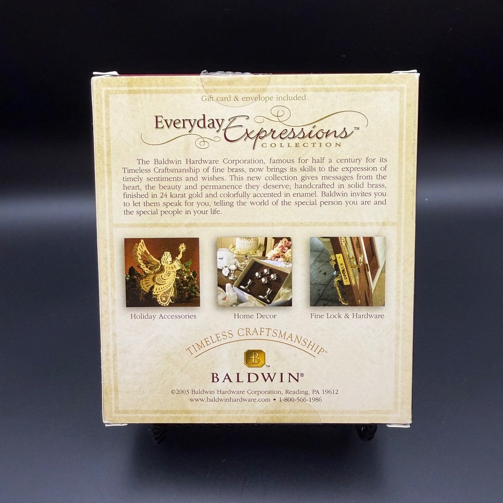 Baldwin Everyday Expressions Birthday Ornament 24K Gold Plated Brass New - Picture 3 of 8